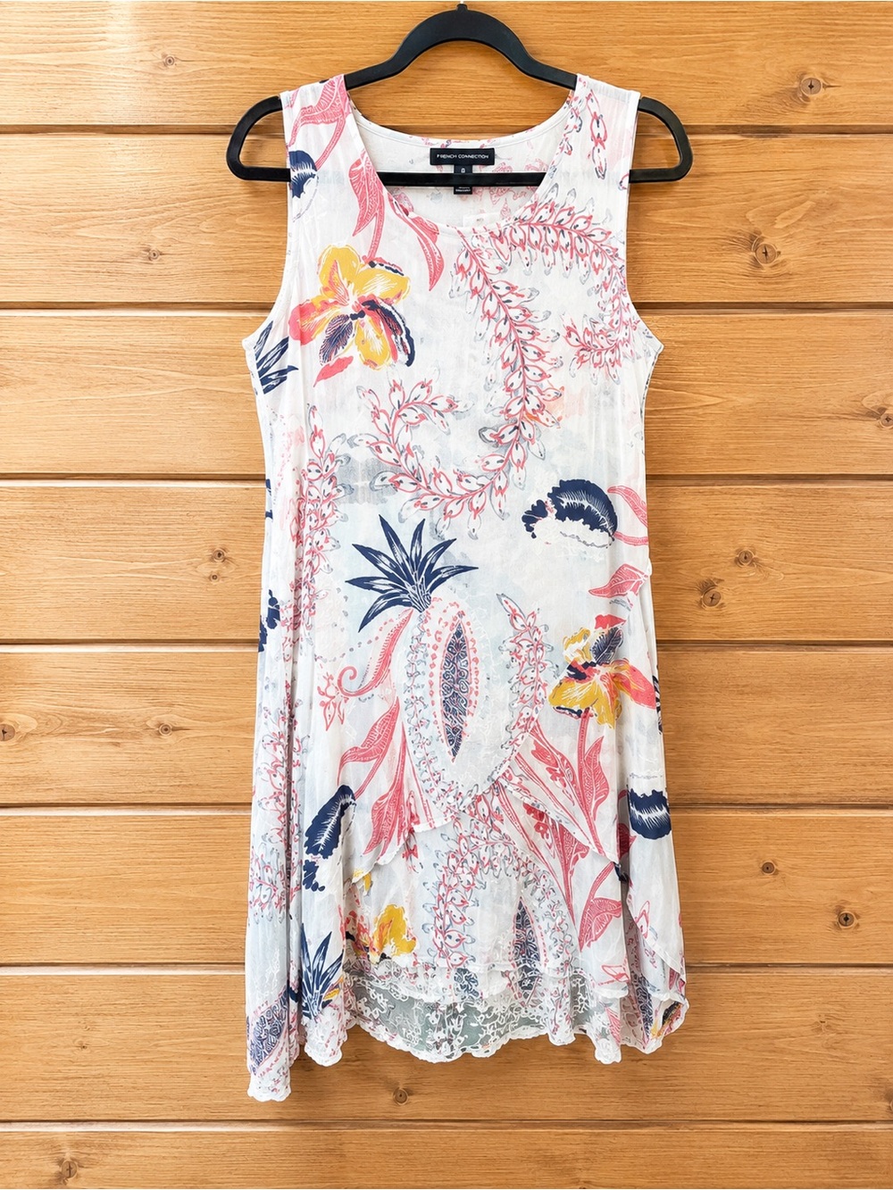 🌺 Whispers Tropical Floral Swing Dress Sleeveless A-Line Size Small